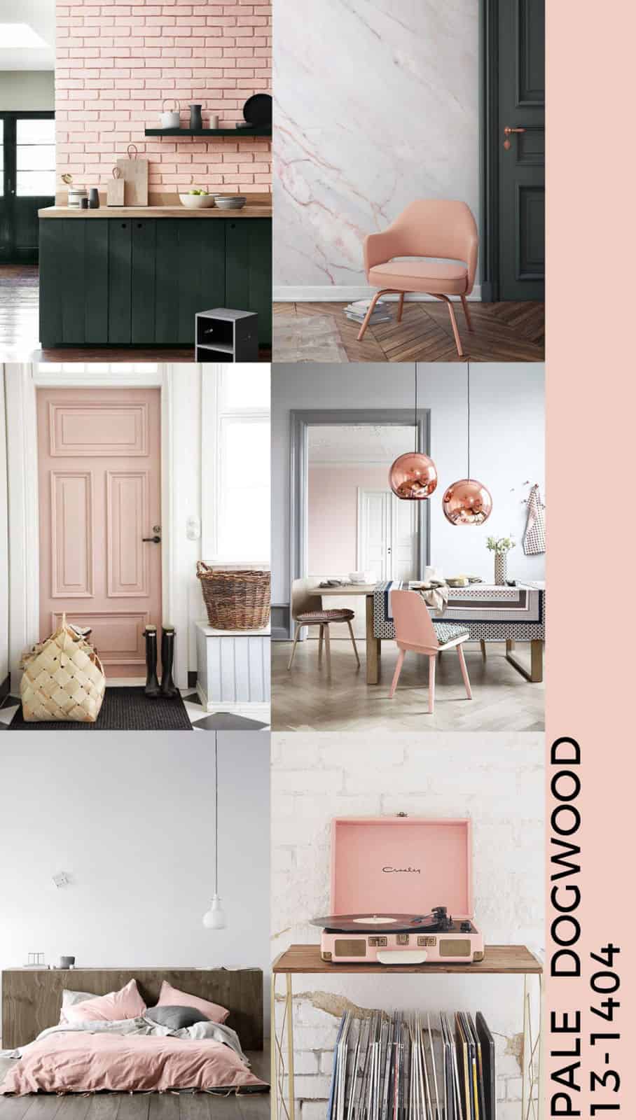 Pale dogwood moodboard pink interiors