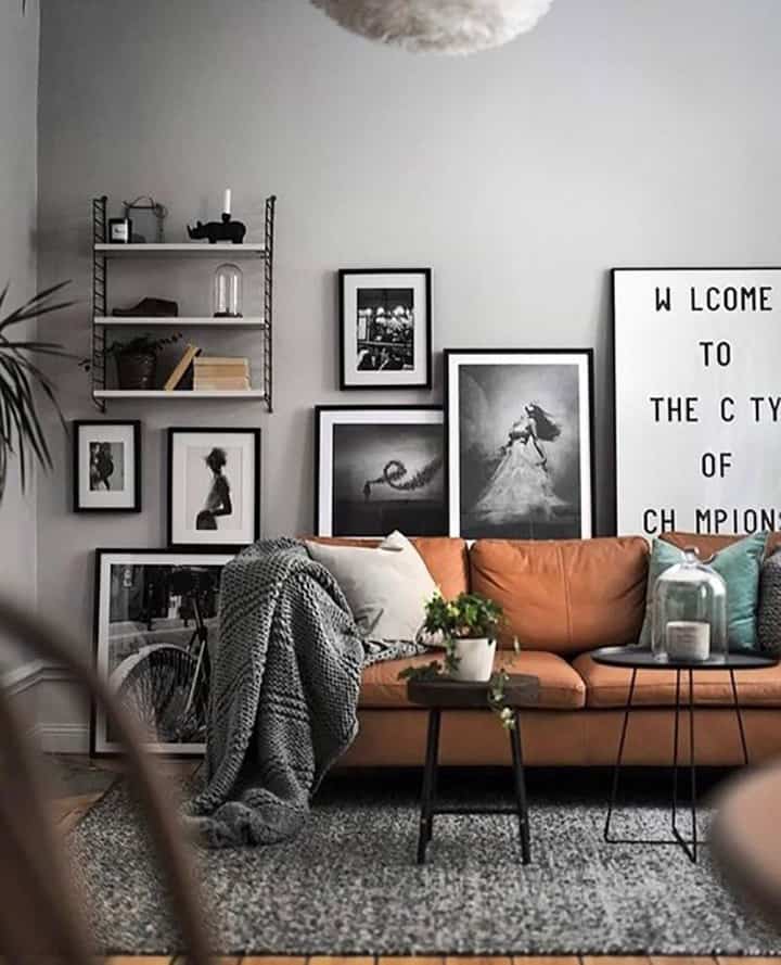 concrete and leather - industrial style - interior trend