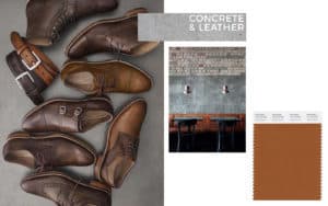 concrete and leather - industrial style - interior trend