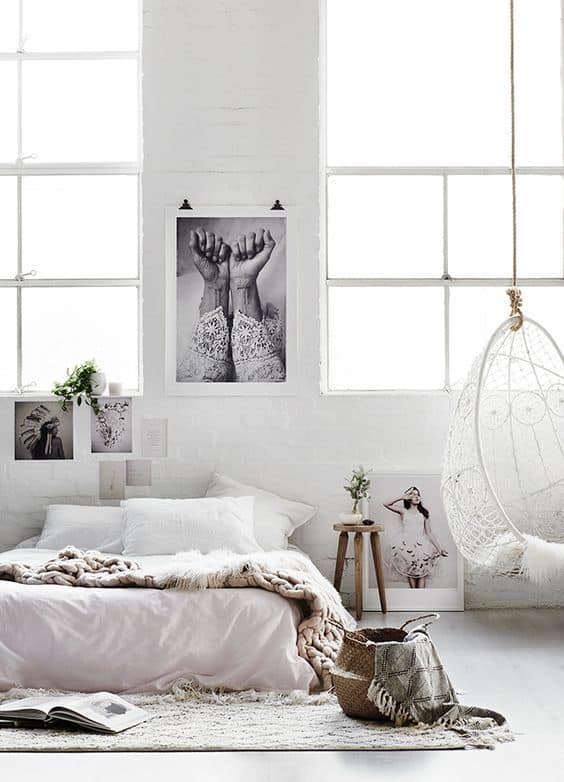 camera da letto bianca total white interior design inspiration