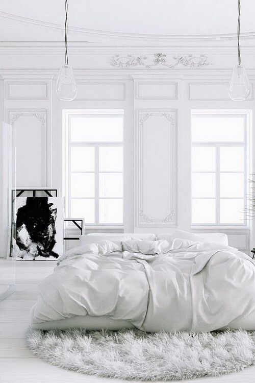 camera da letto bianca total white interior design inspiration