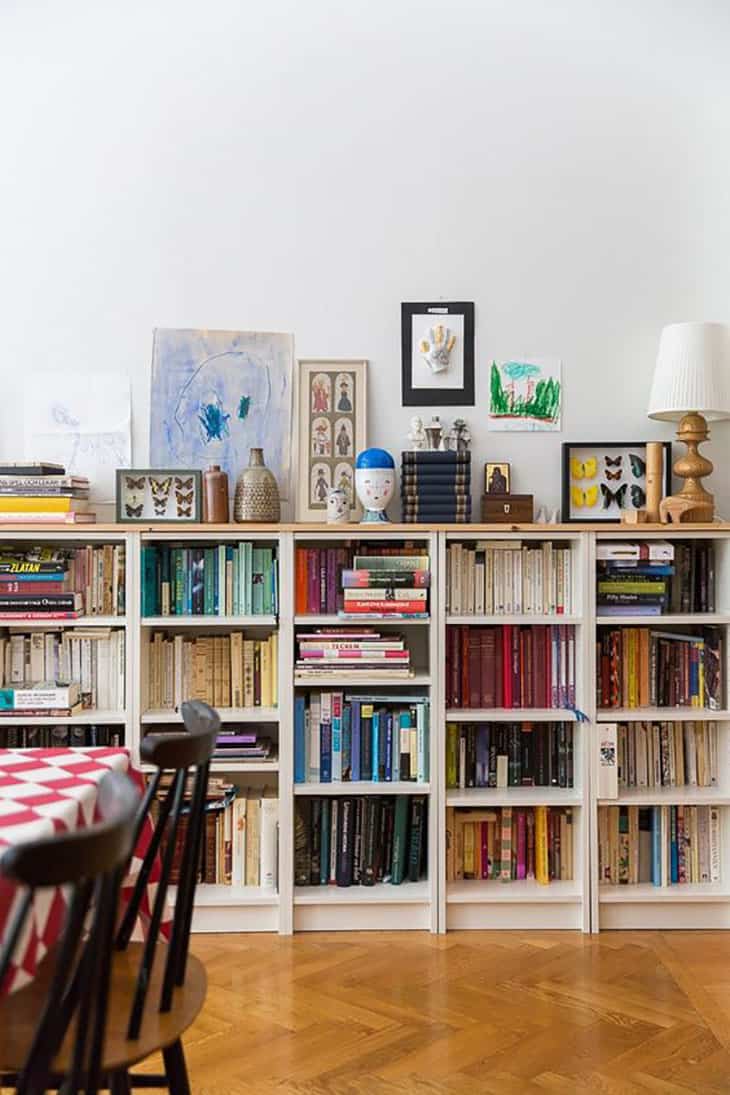 storia billy ikea libreria styling