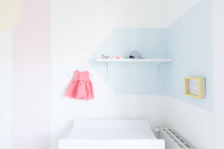 bedroom for a baby girl pastel color 