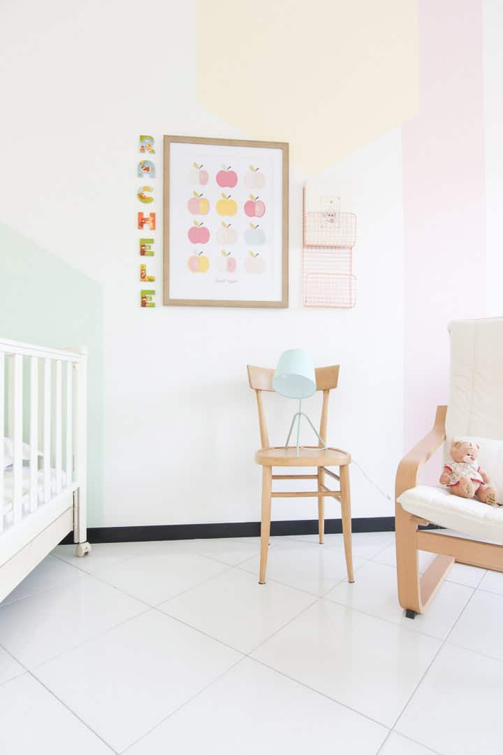 bedroom for a baby girl pastel color 
