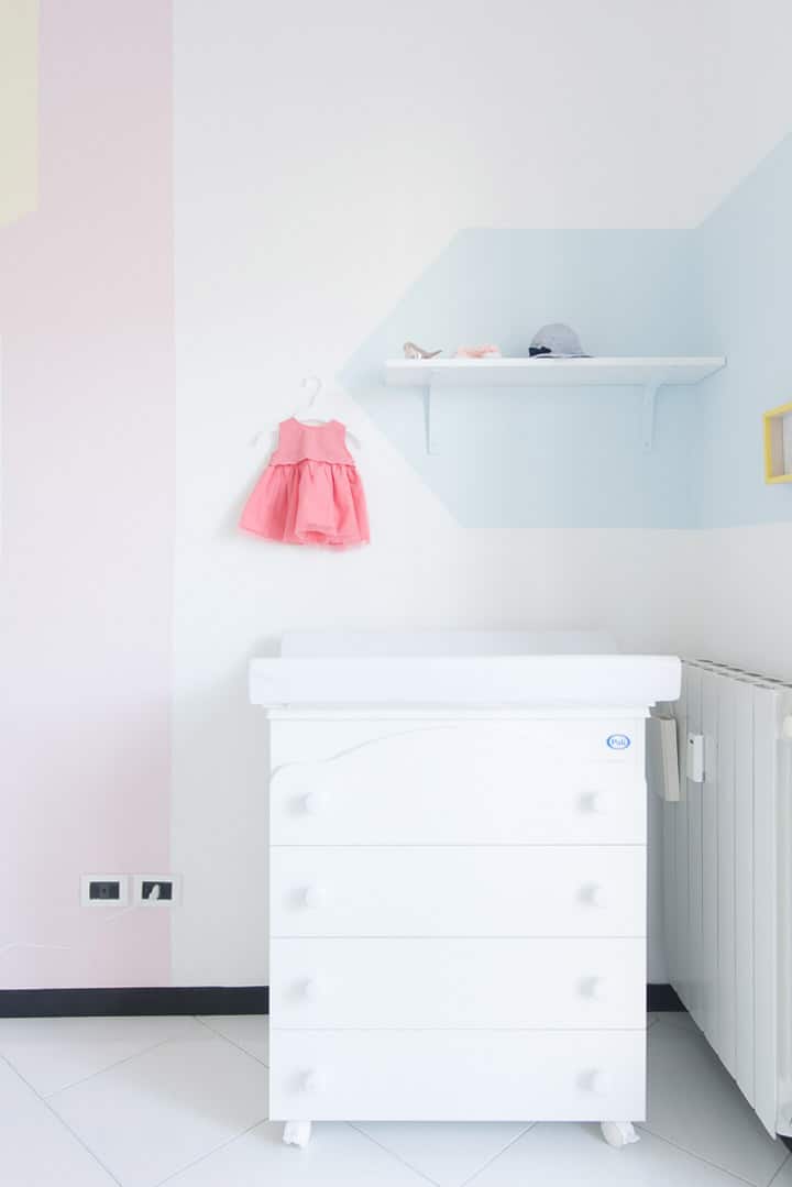 bedroom for a baby girl pastel color 