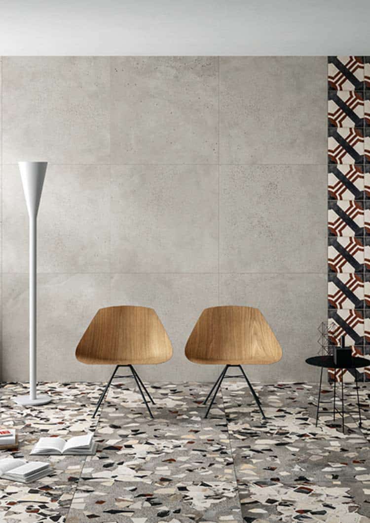 piastrelle effetto terrazzo Trend Cersaie 2017 interior ceramica Cocci Fioranese