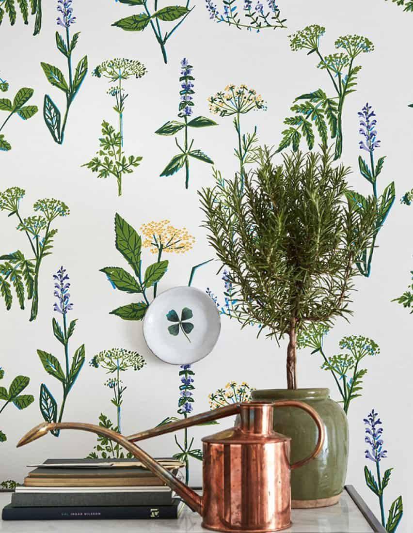 botanical wallpaper interior trend 2018
