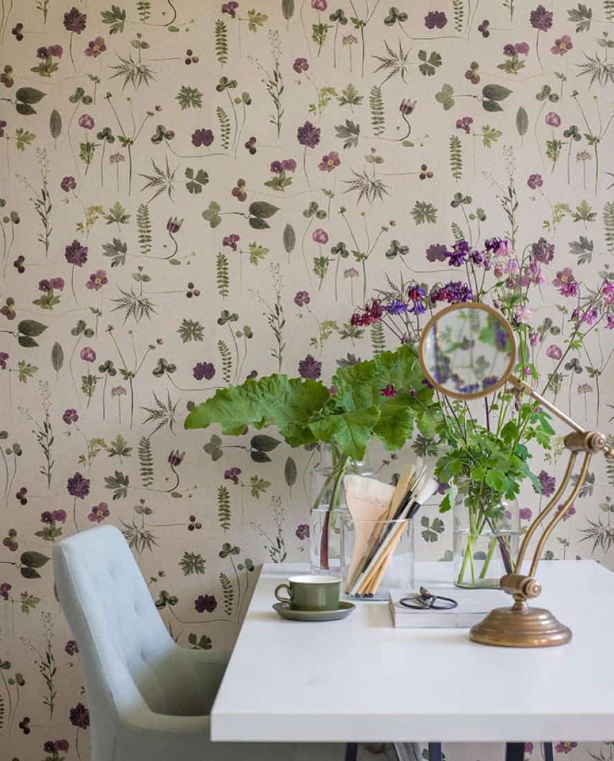 botanical wallpaper interior trend 2018