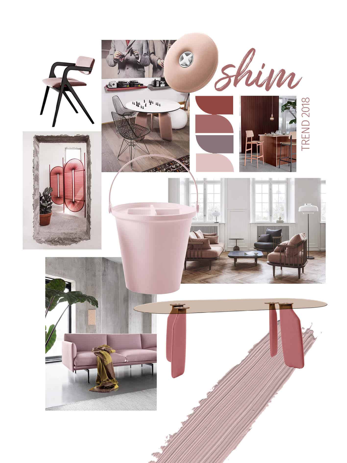 shim pink interior trend 2018 moodboard