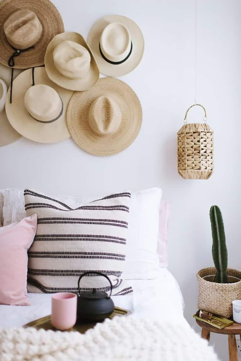 decorating with straw hats interior design