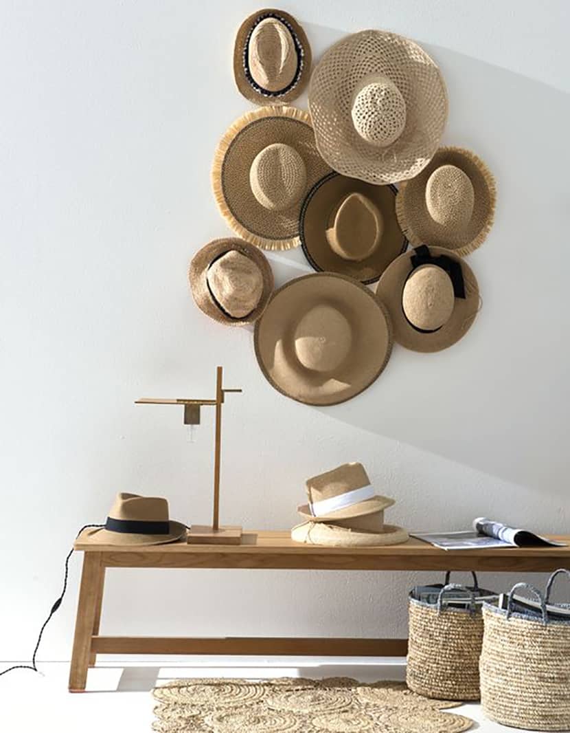 decorating with straw hats interior design