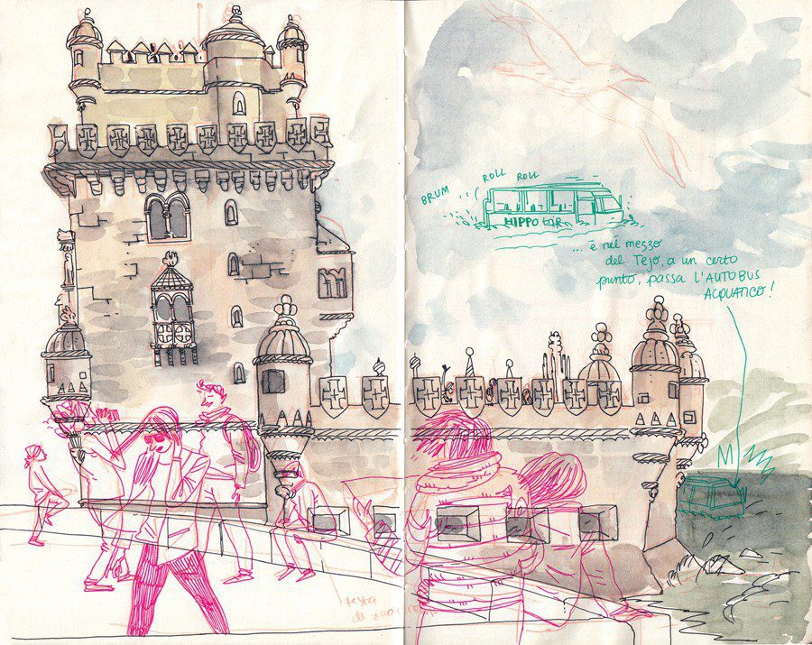 sketchbook Carnet de Voyage Sara Menetti Lisboa illustrazione