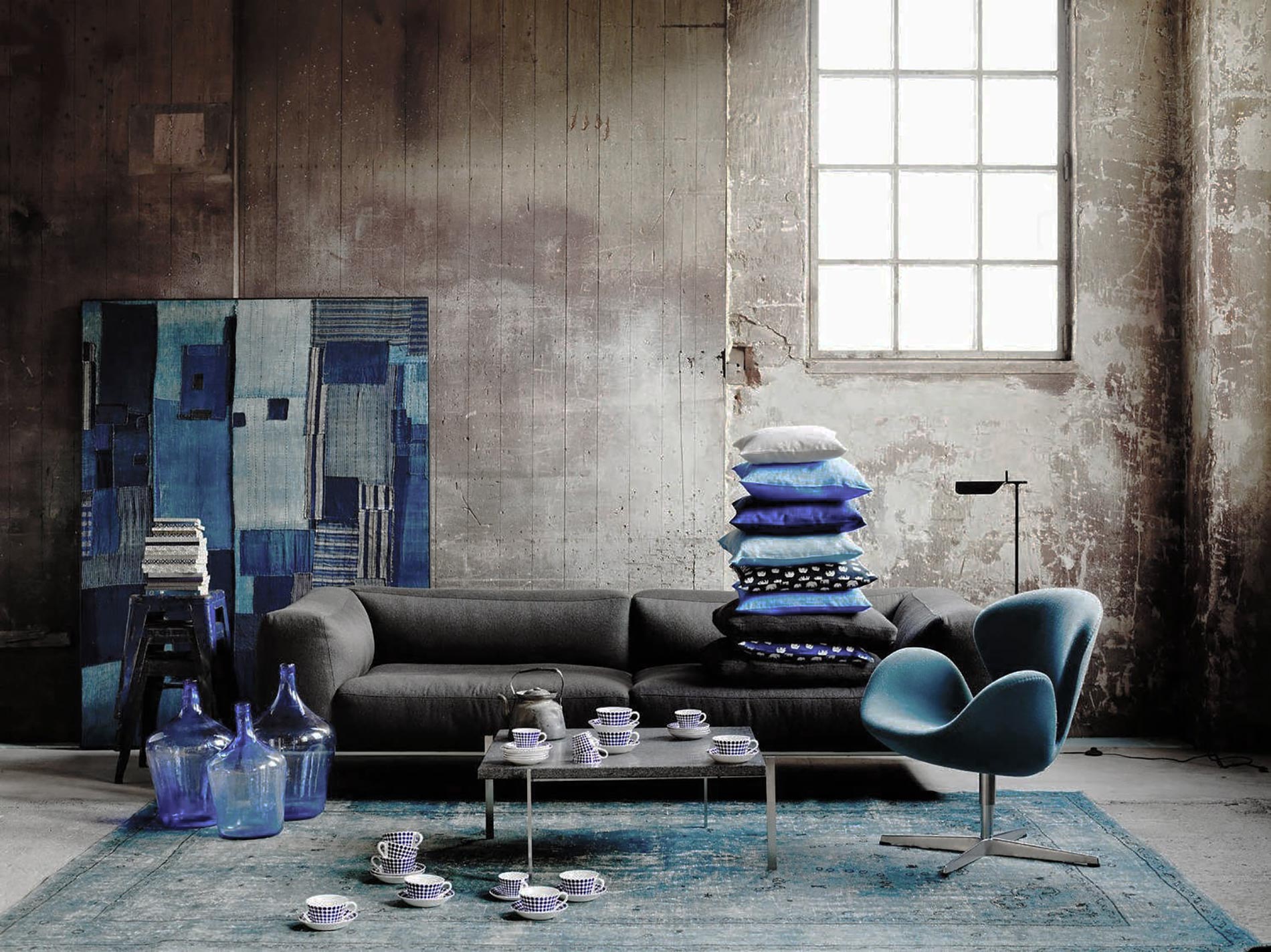 il denim nell'arredamento e in casa