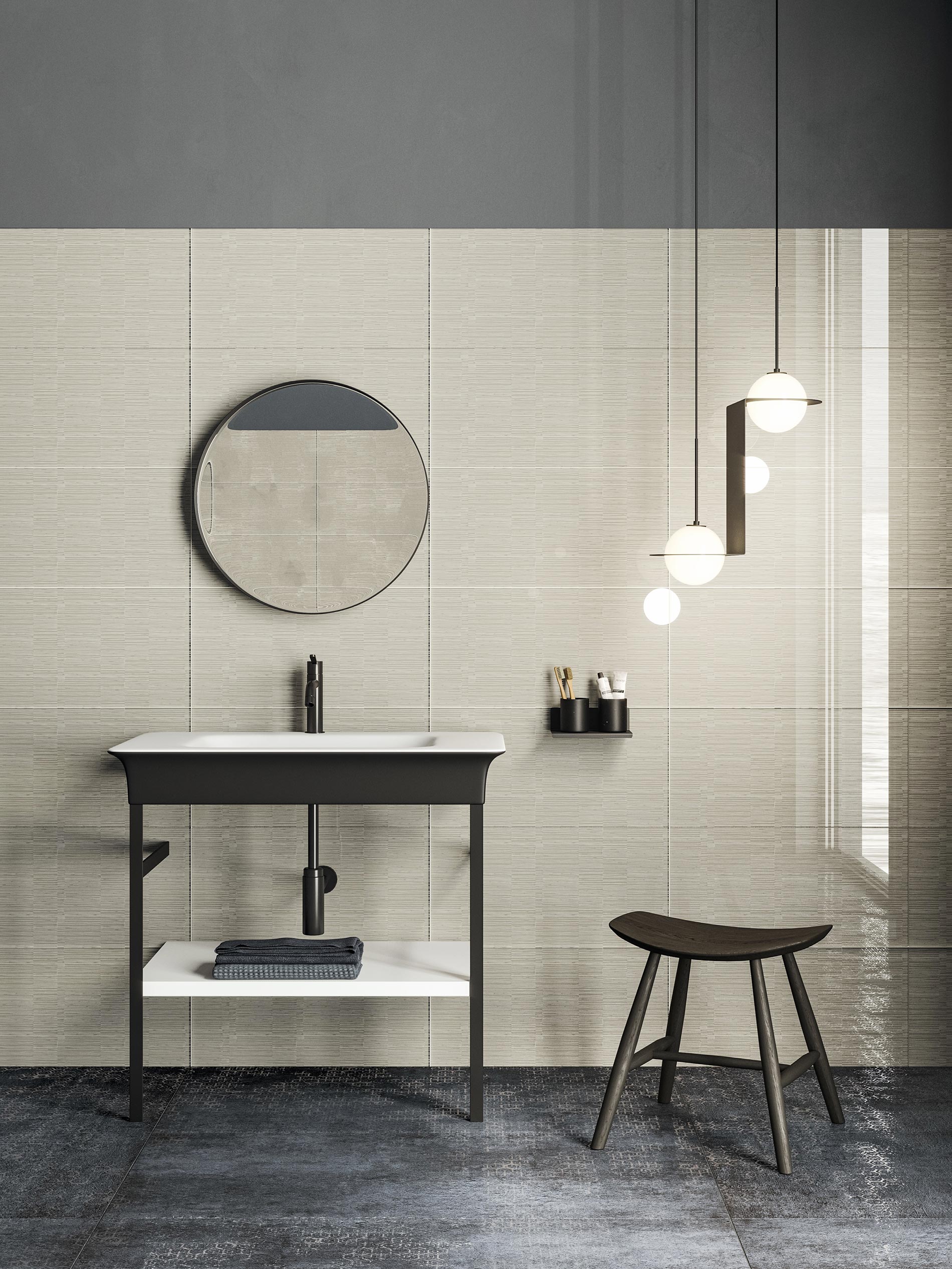 bagno con riflessi